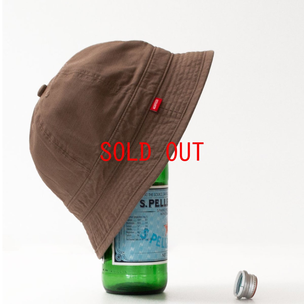 画像1: Solid Bucket Bell Hat Cap Brown ソリッド バケット ハット ベル キャップ 帽子 (1)