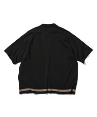 画像2: Rose Summer Knit Shirt Black サマー ニット 半袖 シャツ (2)