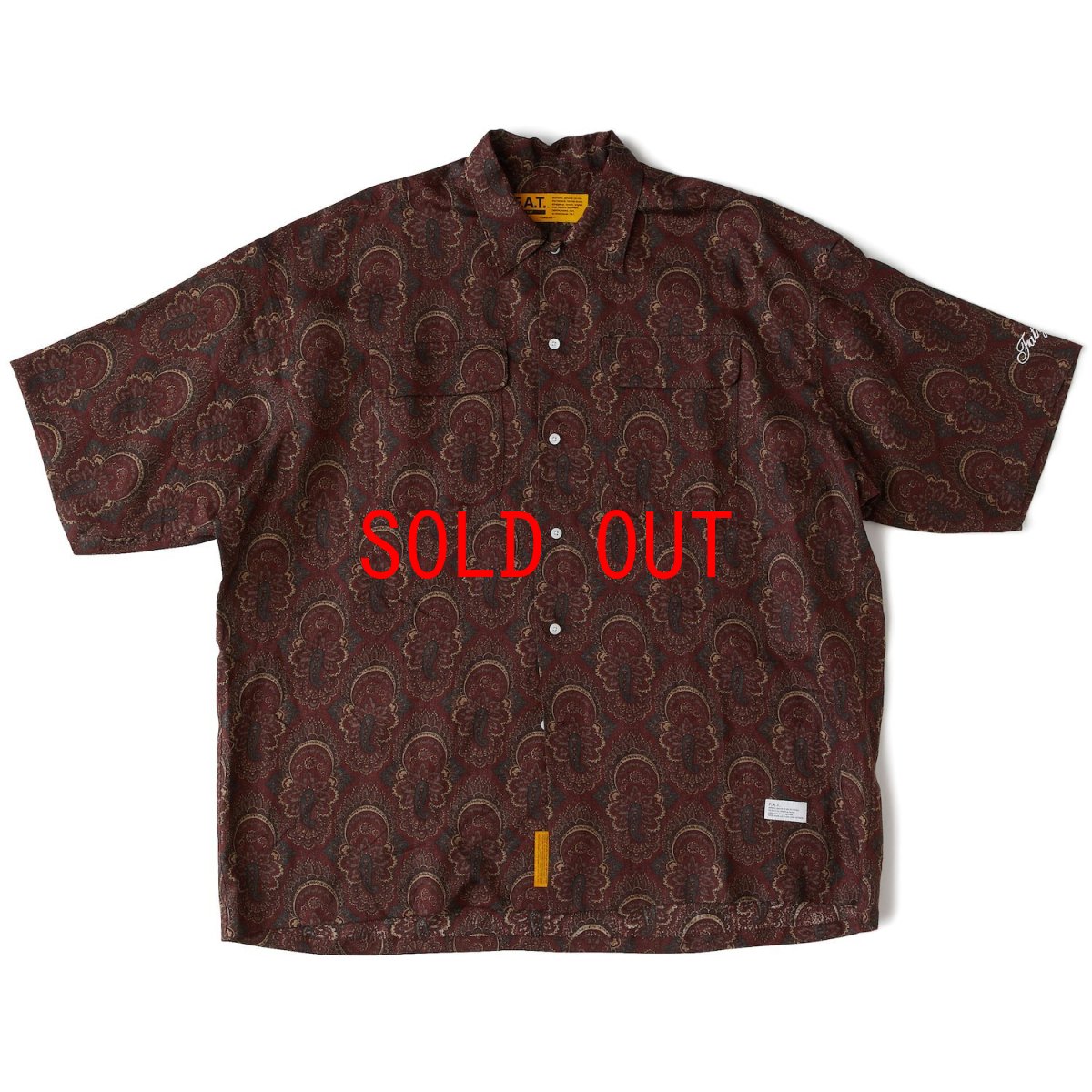 画像2: GIGATILE S/S Paisley Linnen Shirts MRN 半袖 ペイズリー リネン シャツ (2)