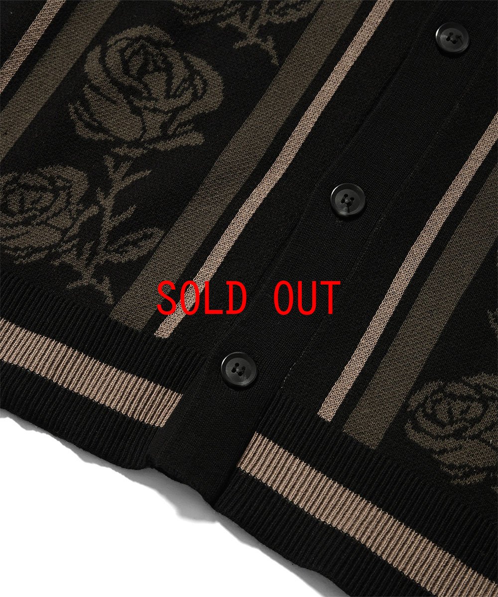 画像5: Rose Summer Knit Shirt Black サマー ニット 半袖 シャツ (5)