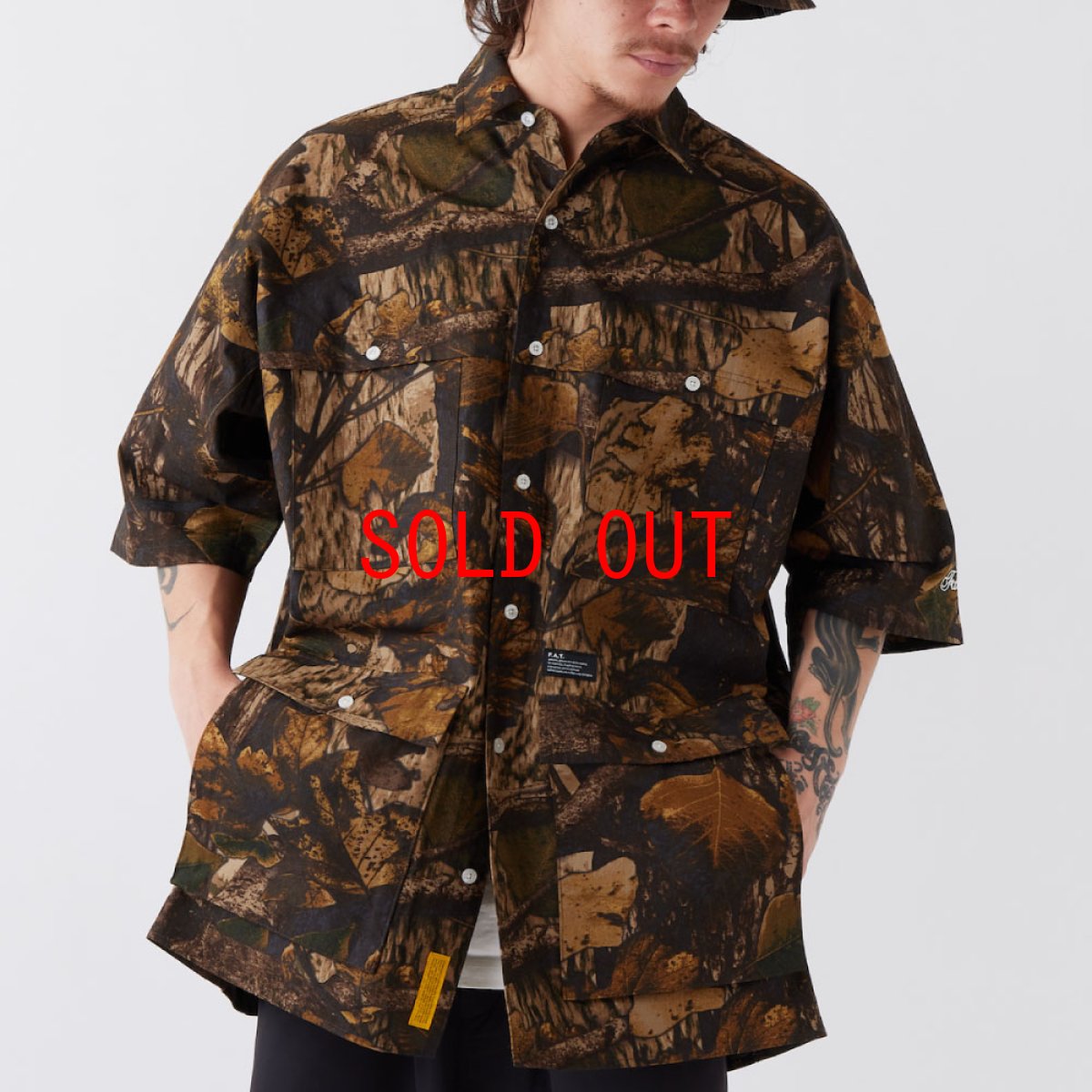 画像1: MEGAFIELD S/S Treecamo Shirts BRN ハンティング ツリーカモ 半袖 シャツ (1)