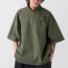 画像1: ACIDHALF S/S Half Zip Cut & Saw Tee ハーフジップ カットソー 半袖 カットソー Tシャツ (1)