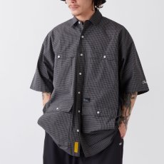 画像1: MEGAFIELD S/S Minicheck Shirts BLK ハンティング ミニチェック 半袖 シャツ (1)