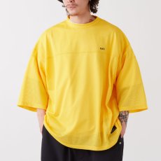 画像1: OVERMESH 3/4 Cut & Saw Tee YLW メッシュ 半袖 カットソー Tシャツ (1)