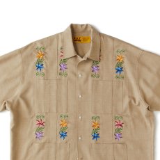 画像10: NEEDOWER S/S Cuba Shirts BEG 半袖 フラワー 刺繍 キューバ シャツ (10)