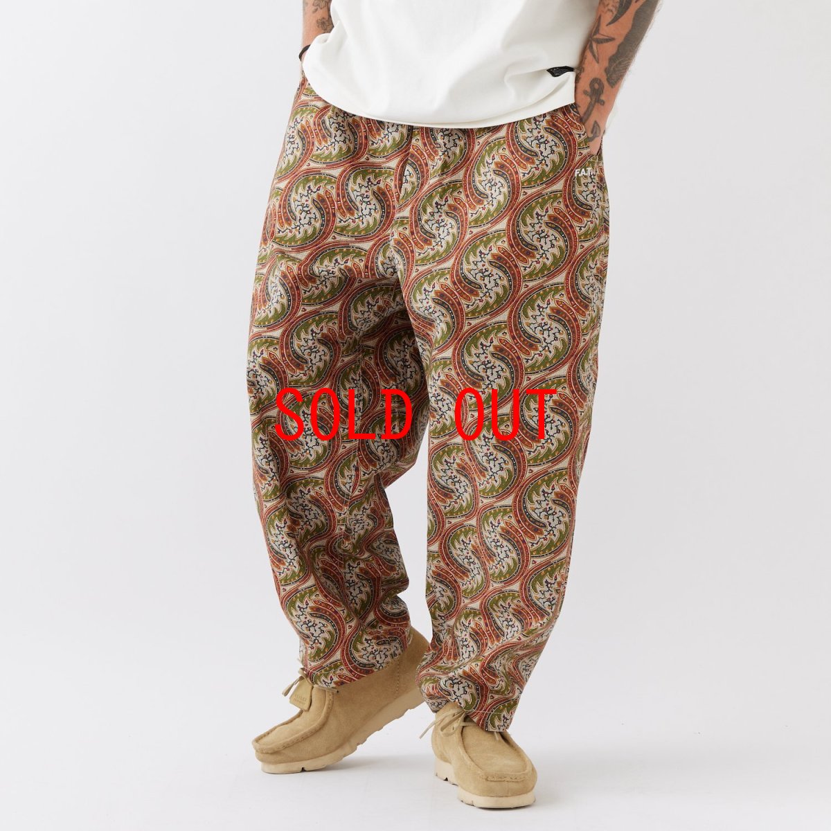 画像1: LIBERSAIC LIBERTY Wide Paisley Pants BEG ワイド ペイズリー イージー パンツ (1)