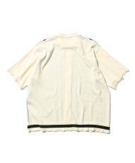 画像3: Rose Summer Knit Shirt White サマー ニット 半袖 シャツ (3)