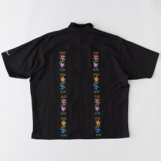 画像3: NEEDOWER S/S Cuba Shirts BLK 半袖 フラワー 刺繍 キューバ シャツ (3)