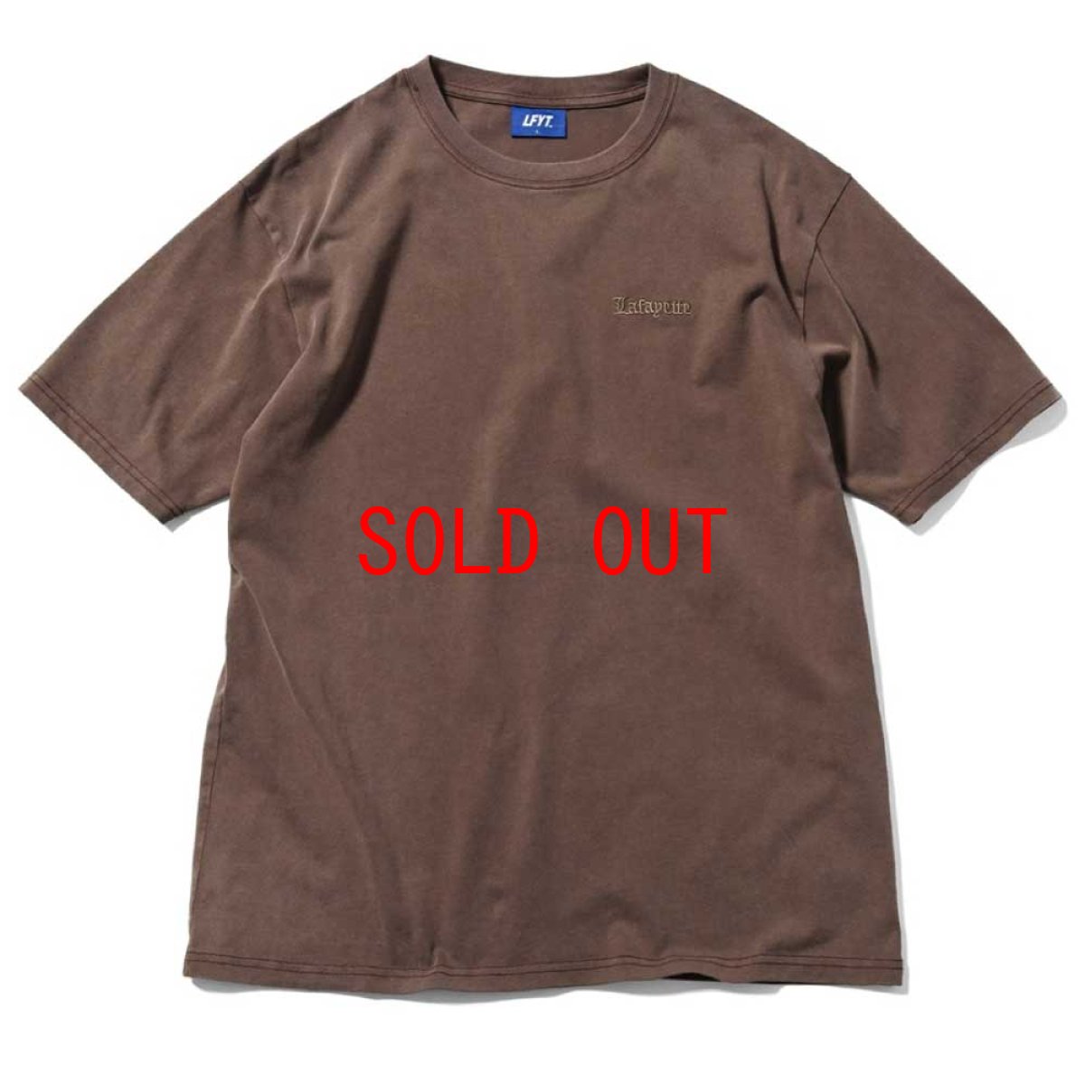 画像2: Old English Logo S/S Pigment Dyed Tee BRN オールドイングリッシュ ピグメント ロゴ 半袖 Tシャツ (2)