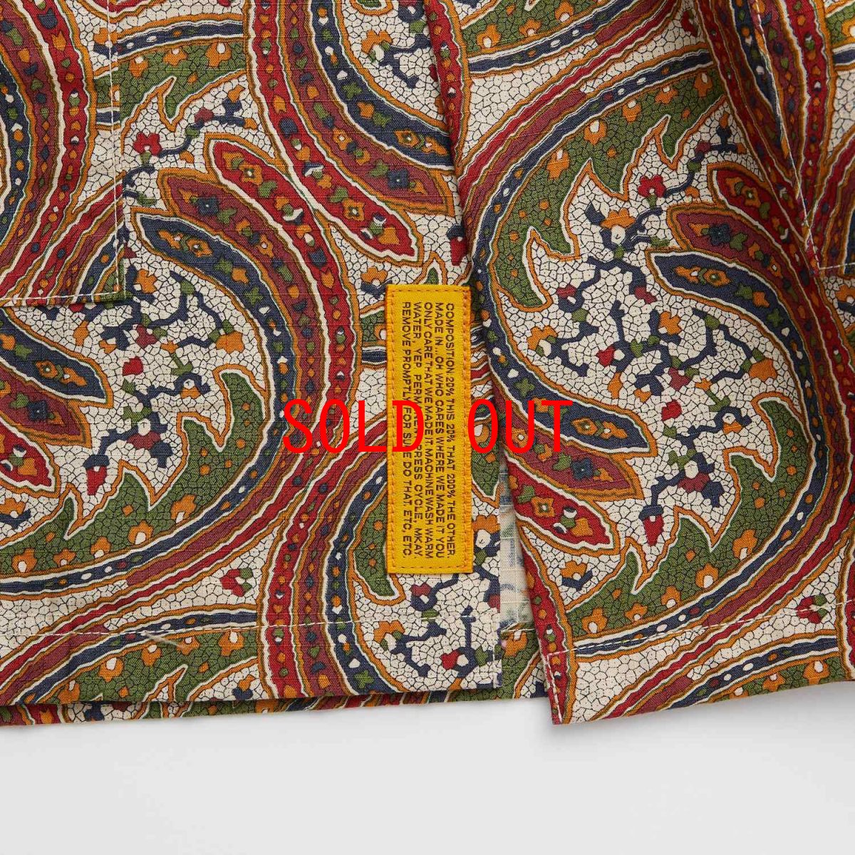 画像6: FIBERSAIC LIBERTY S/S Paisley Shirts BEG 半袖 ペイズリー リップストップ シャツ (6)