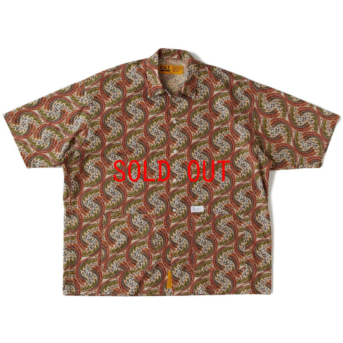画像2: FIBERSAIC LIBERTY S/S Paisley Shirts BEG 半袖 ペイズリー リップストップ シャツ (2)