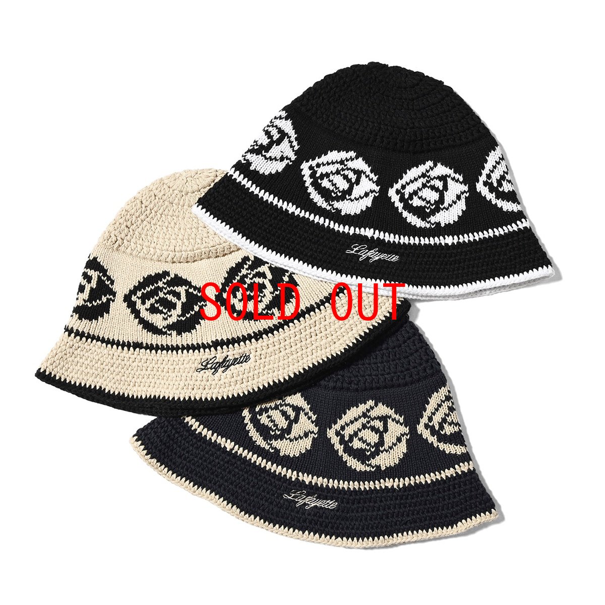 画像2: Rose Knit Bucket Hat ローズ ニット バケット ハット 帽子 (2)