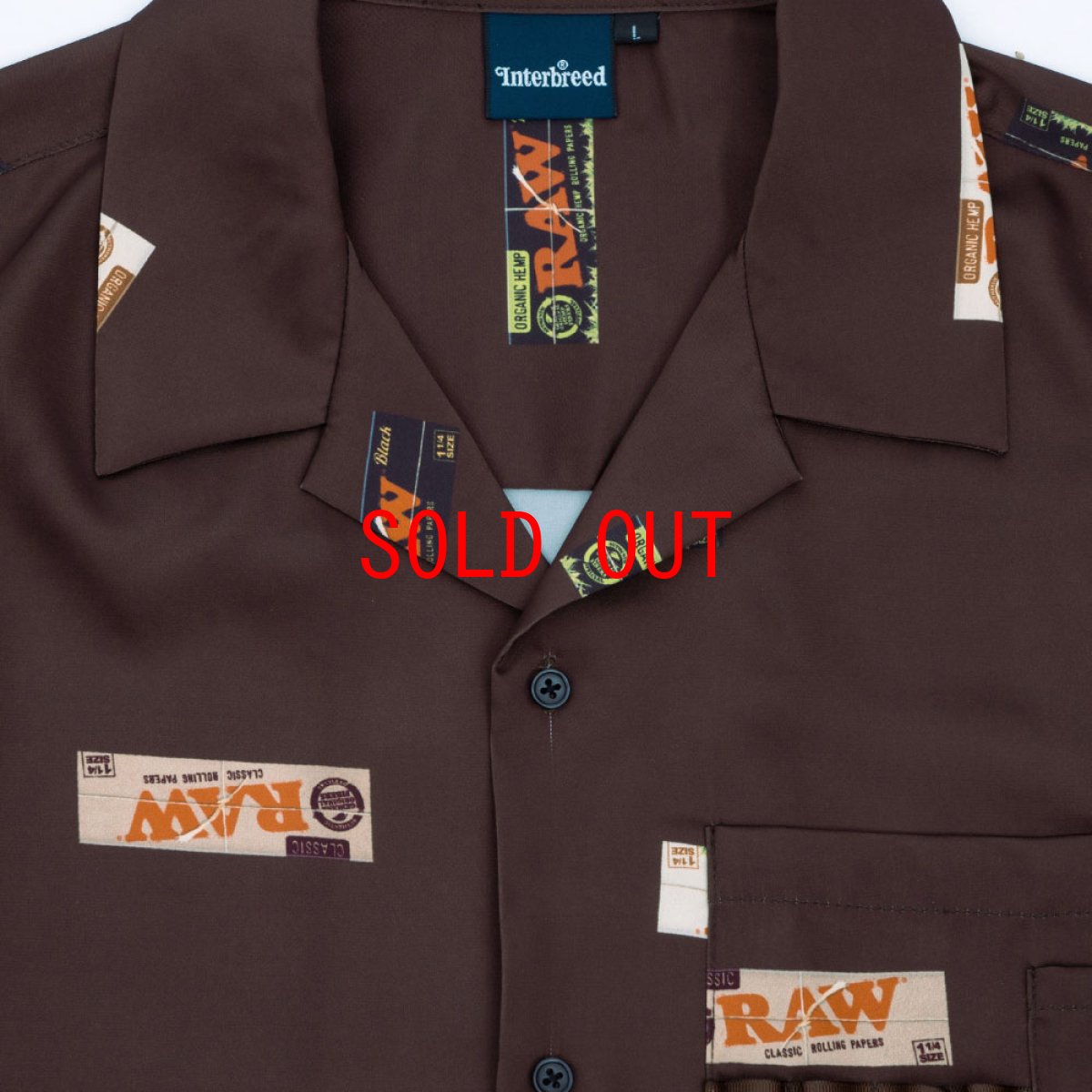 画像7: x Raw Papers OpenCollar S/S Shirt BRN ロウ 半袖 オープンカラー 柄シャツ (7)