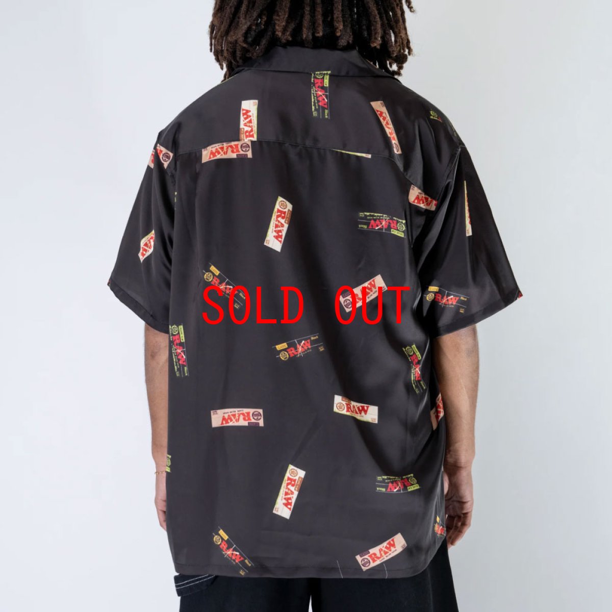 画像3: x Raw Papers OpenCollar S/S Shirt BLK ロウ 半袖 オープンカラー 柄シャツ (3)