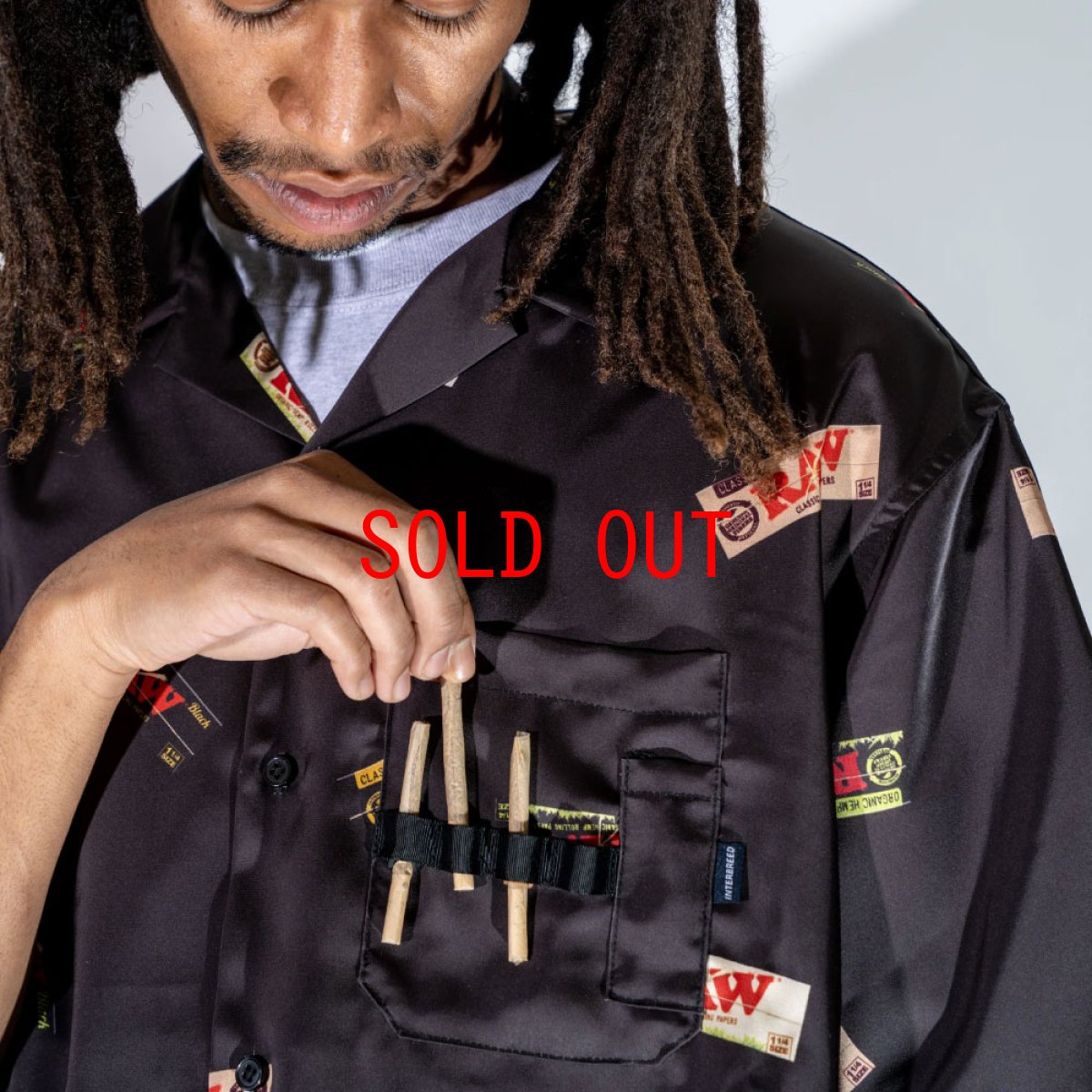 画像6: x Raw Papers OpenCollar S/S Shirt BLK ロウ 半袖 オープンカラー 柄シャツ (6)