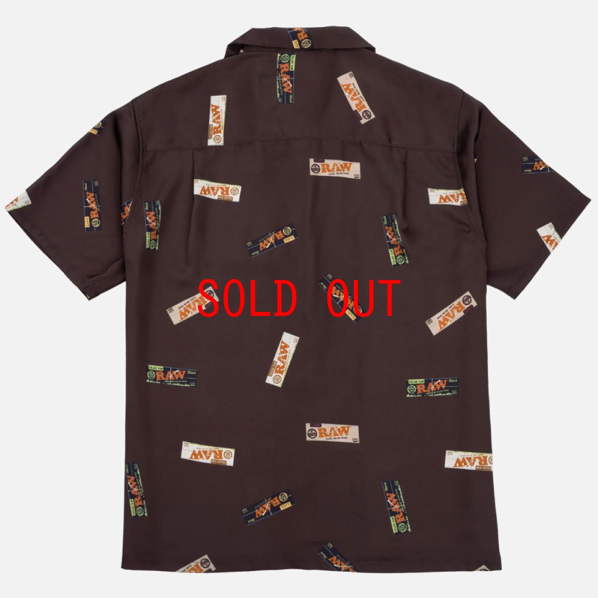 画像2: x Raw Papers OpenCollar S/S Shirt BRN ロウ 半袖 オープンカラー 柄シャツ (2)