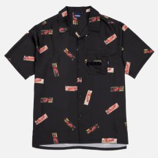 画像4: x Raw Papers OpenCollar S/S Shirt BLK ロウ 半袖 オープンカラー 柄シャツ (4)