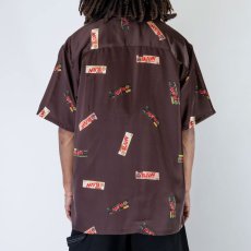 画像4: x Raw Papers OpenCollar S/S Shirt BRN ロウ 半袖 オープンカラー 柄シャツ (4)