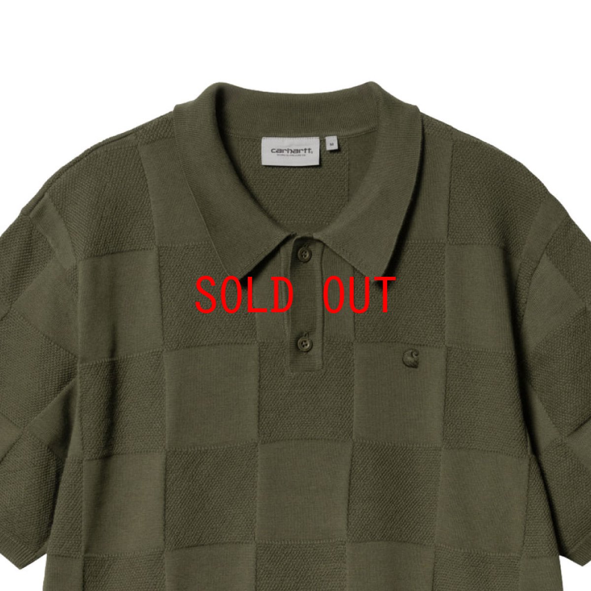 画像5: Checker S/S Knit Polo Shirts OLV 半袖 チェッカー ニット ポロ シャツ (5)
