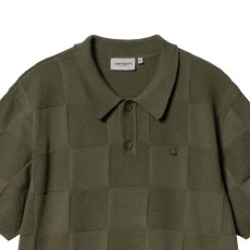 画像5: Checker S/S Knit Polo Shirts OLV 半袖 チェッカー ニット ポロ シャツ (5)
