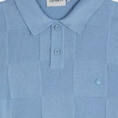 画像6: Checker S/S Knit Polo Shirts Blue 半袖 チェッカー ニット ポロ シャツ (6)