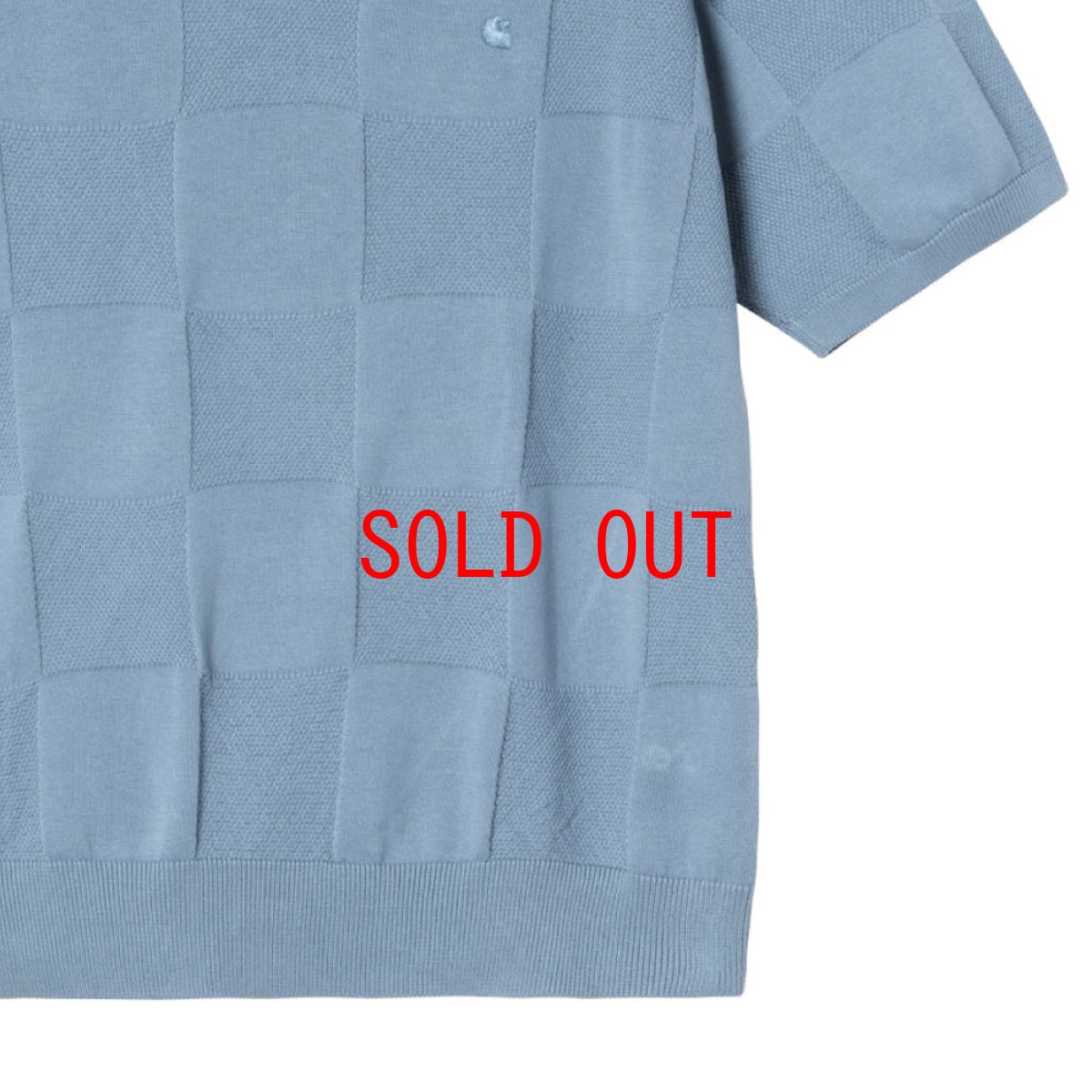 画像7: Checker S/S Knit Polo Shirts Blue 半袖 チェッカー ニット ポロ シャツ (7)