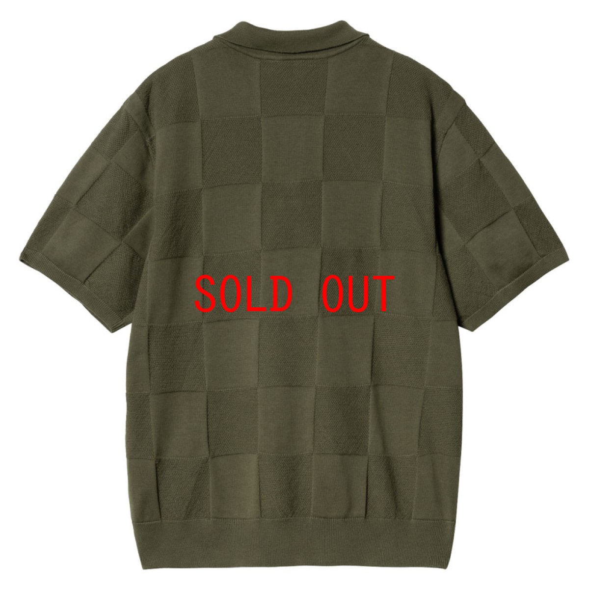 画像4: Checker S/S Knit Polo Shirts OLV 半袖 チェッカー ニット ポロ シャツ (4)