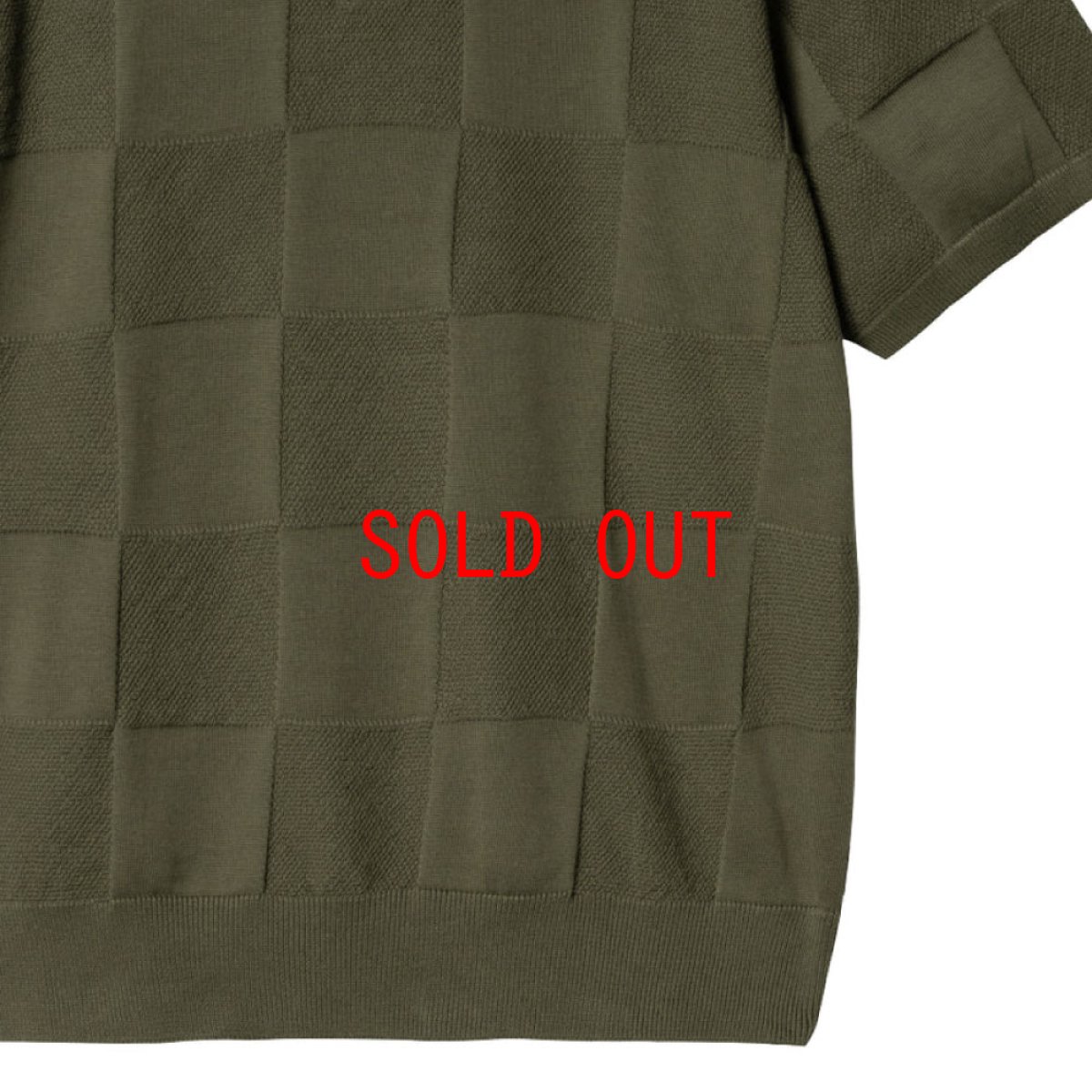 画像6: Checker S/S Knit Polo Shirts OLV 半袖 チェッカー ニット ポロ シャツ (6)