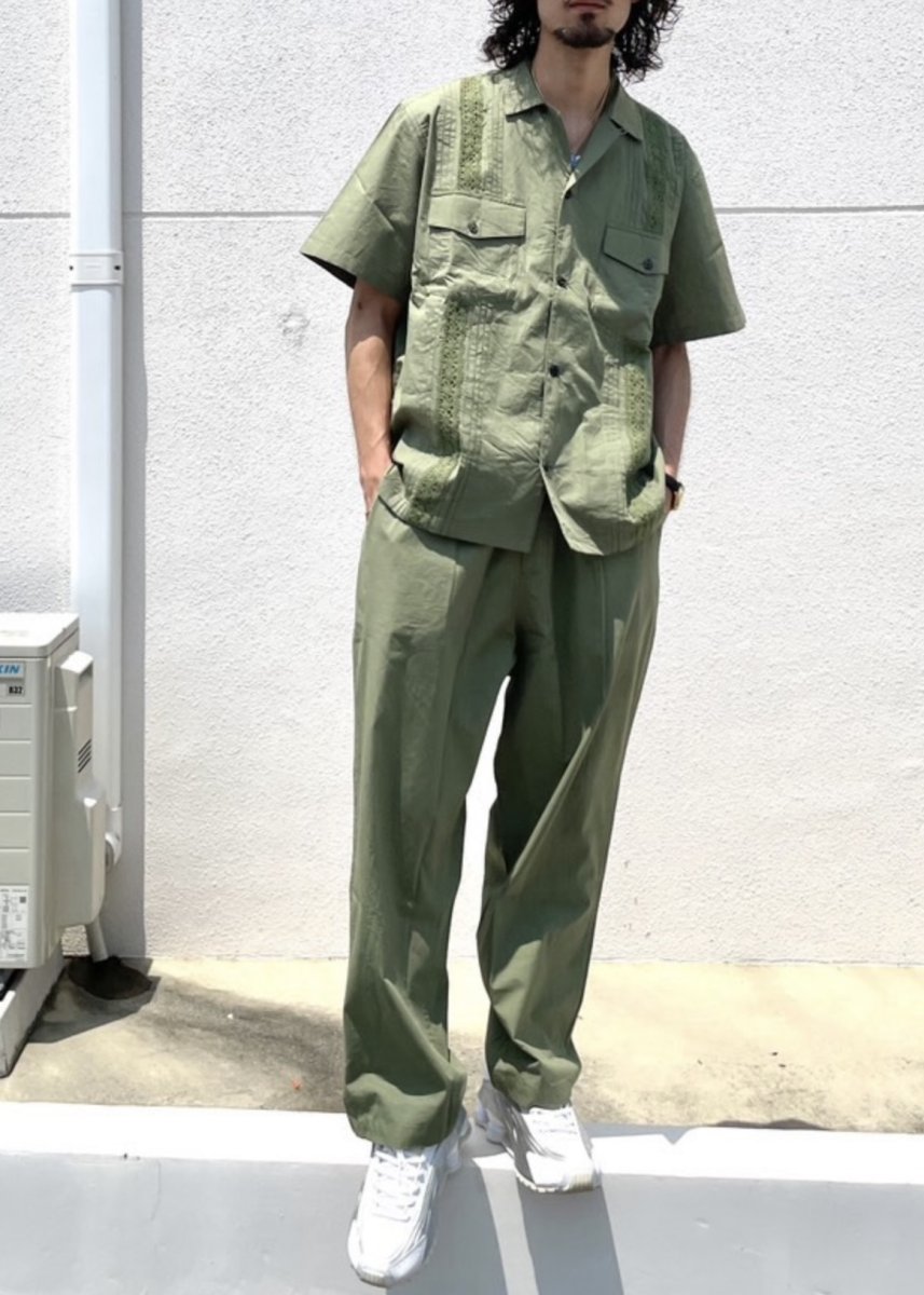 画像6: Solid Relaxed Easy Pants Olive リラックス イージー パンツ (6)