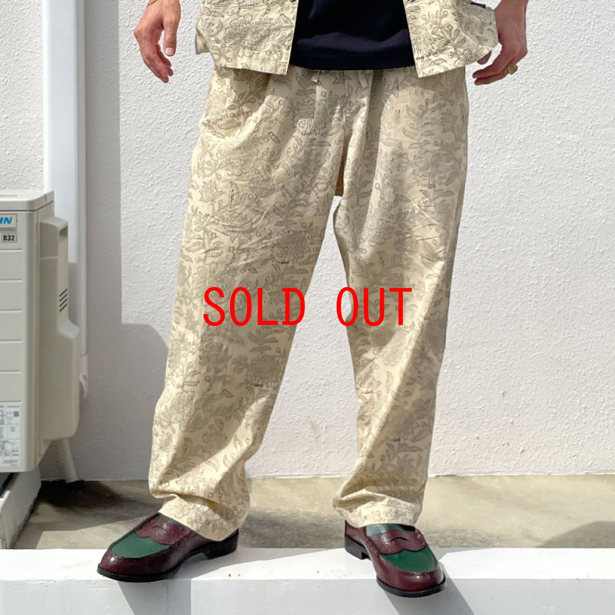 画像1: 【Shellter 沖縄 パンツ メンズファッション】 Block Allover Relaxed Easy Pants ブロックプリント リラックス イージーパンツ (1)