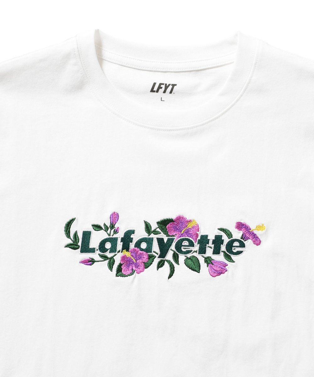 画像3: LFYT × Shellter フラワーロゴ刺繍Tシャツ ホワイト / Lafayette Flower 2Tone Logo Tee【シェルター沖縄限定】 (3)