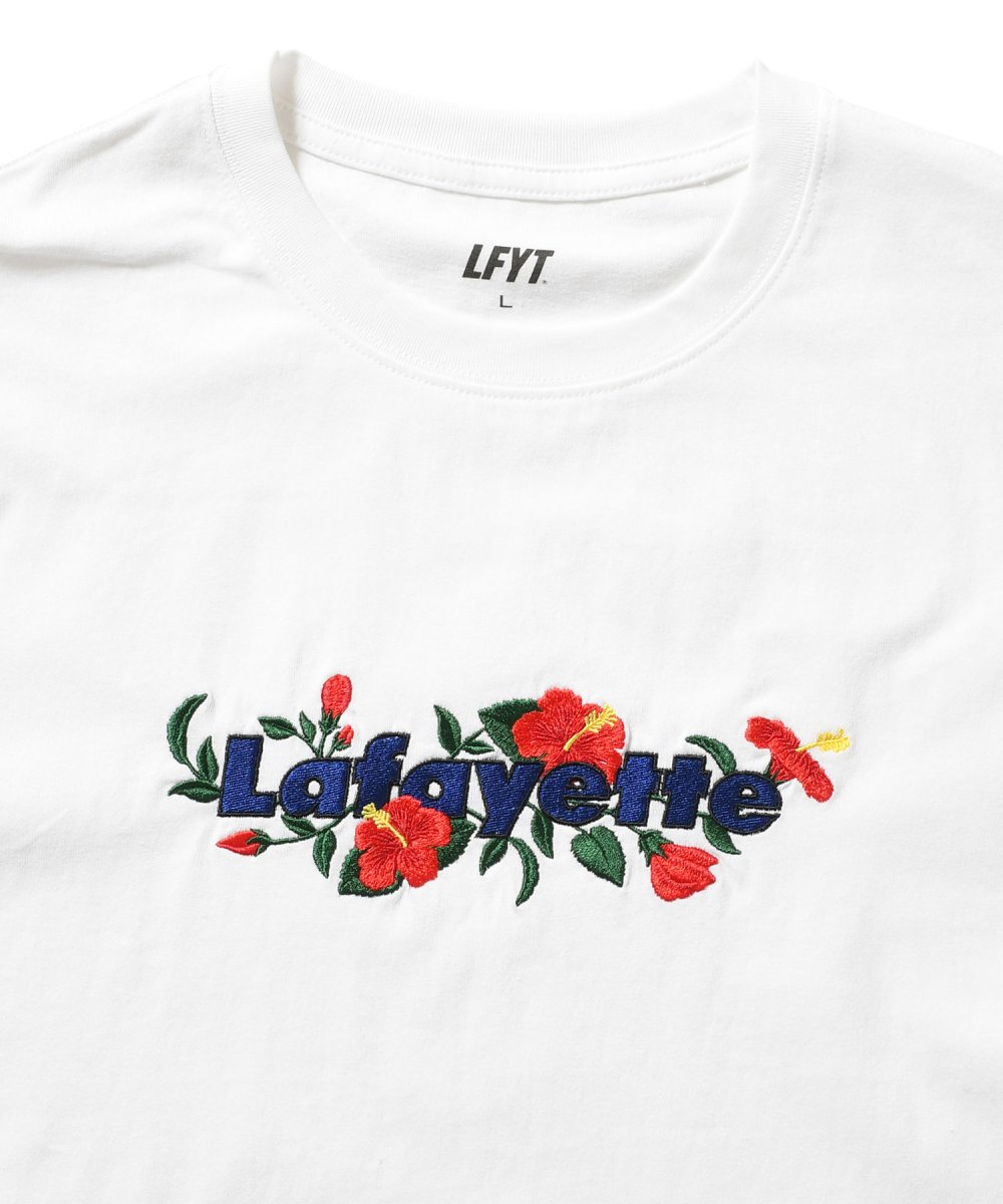 画像5: LFYT × Shellter フラワーロゴ刺繍Tシャツ ホワイト / Lafayette Flower Logo Tee【シェルター沖縄限定】 (5)