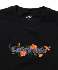画像3: LFYT × Shellter フラワーロゴ刺繍Tシャツ ブラック / Lafayette Flower 2Tone Logo Tee【シェルター沖縄限定】 (3)