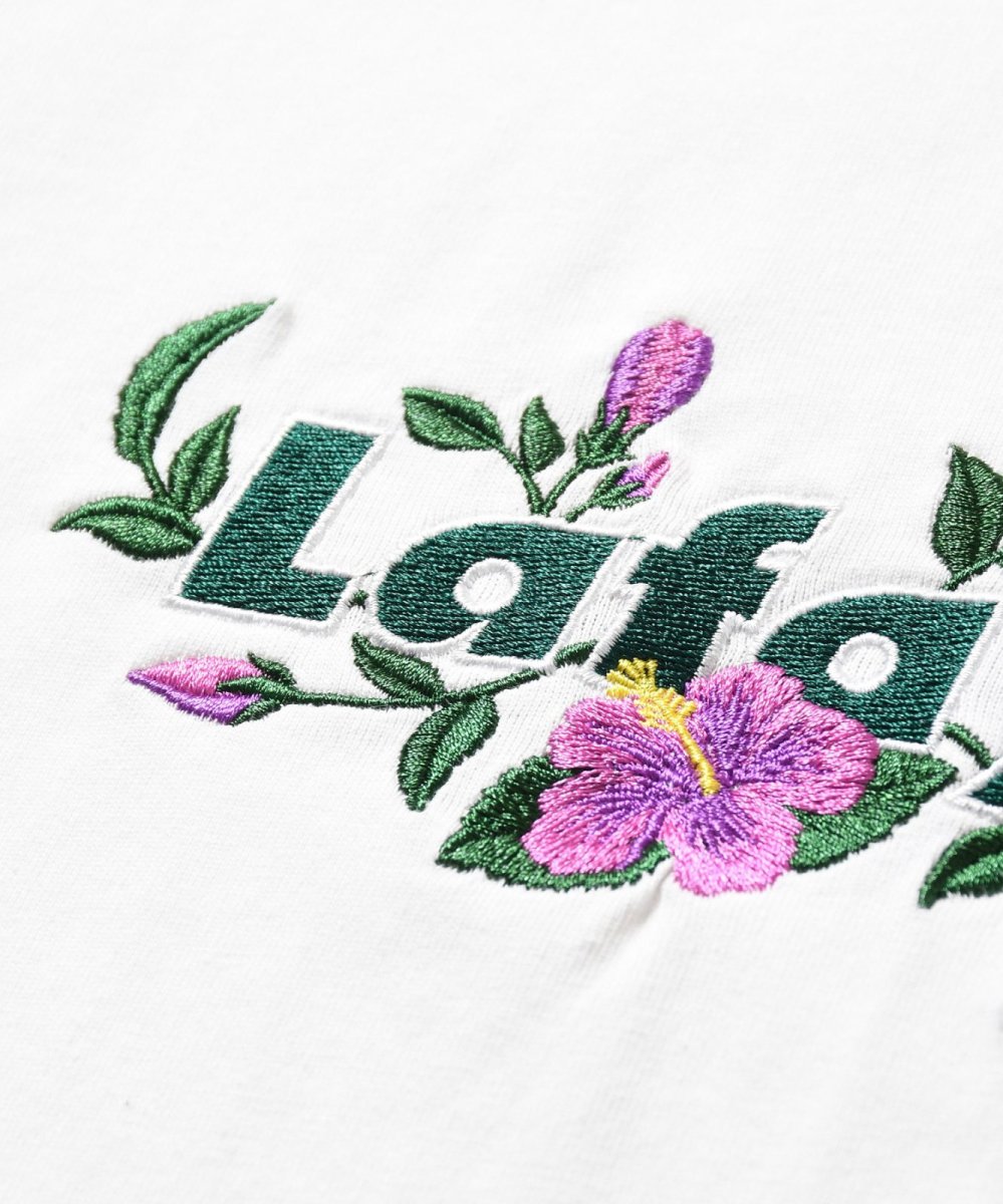 画像4: LFYT × Shellter フラワーロゴ刺繍Tシャツ ホワイト / Lafayette Flower 2Tone Logo Tee【シェルター沖縄限定】 (4)