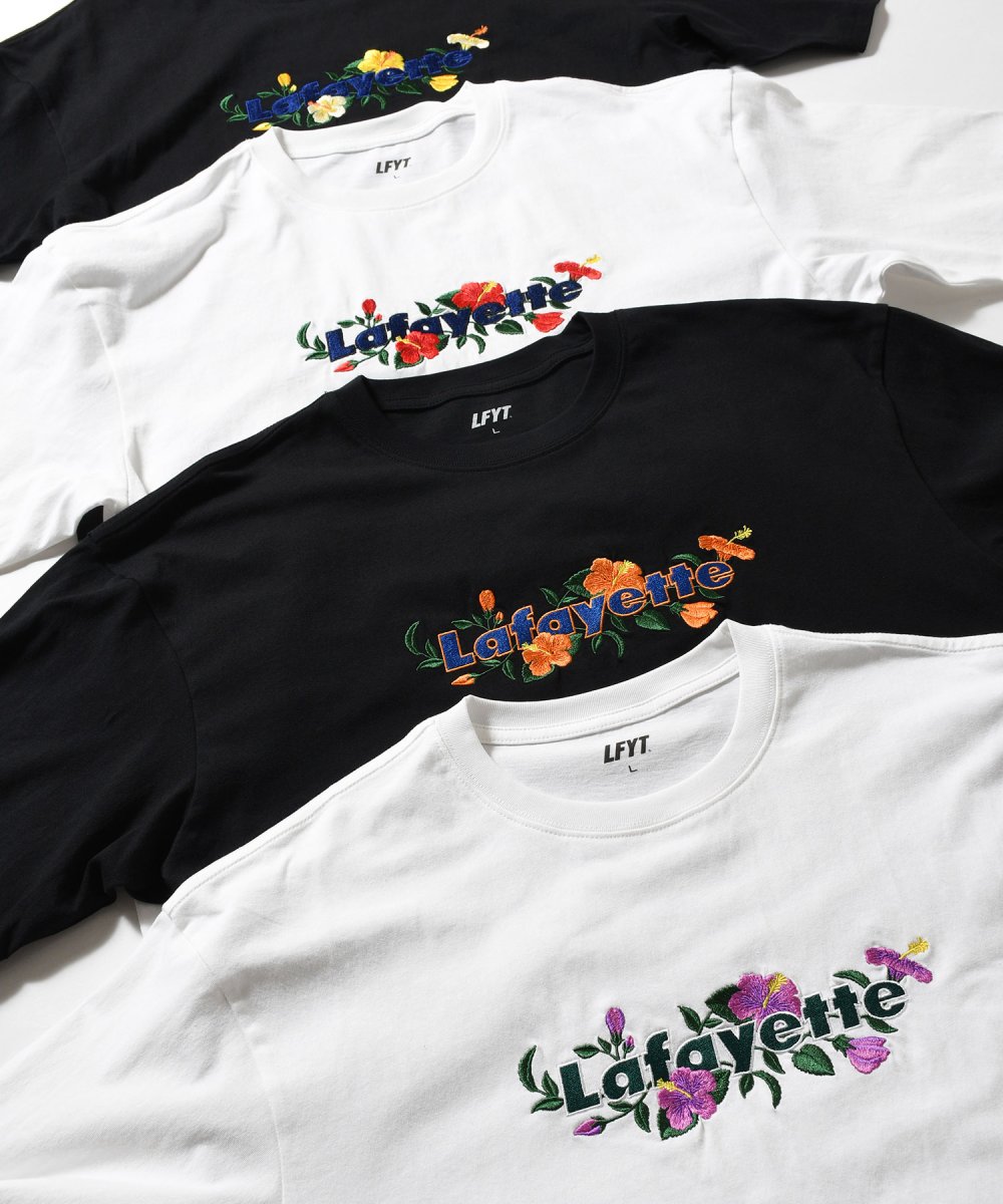 画像7: LFYT × Shellter フラワーロゴ刺繍Tシャツ ホワイト / Lafayette Flower Logo Tee【シェルター沖縄限定】 (7)