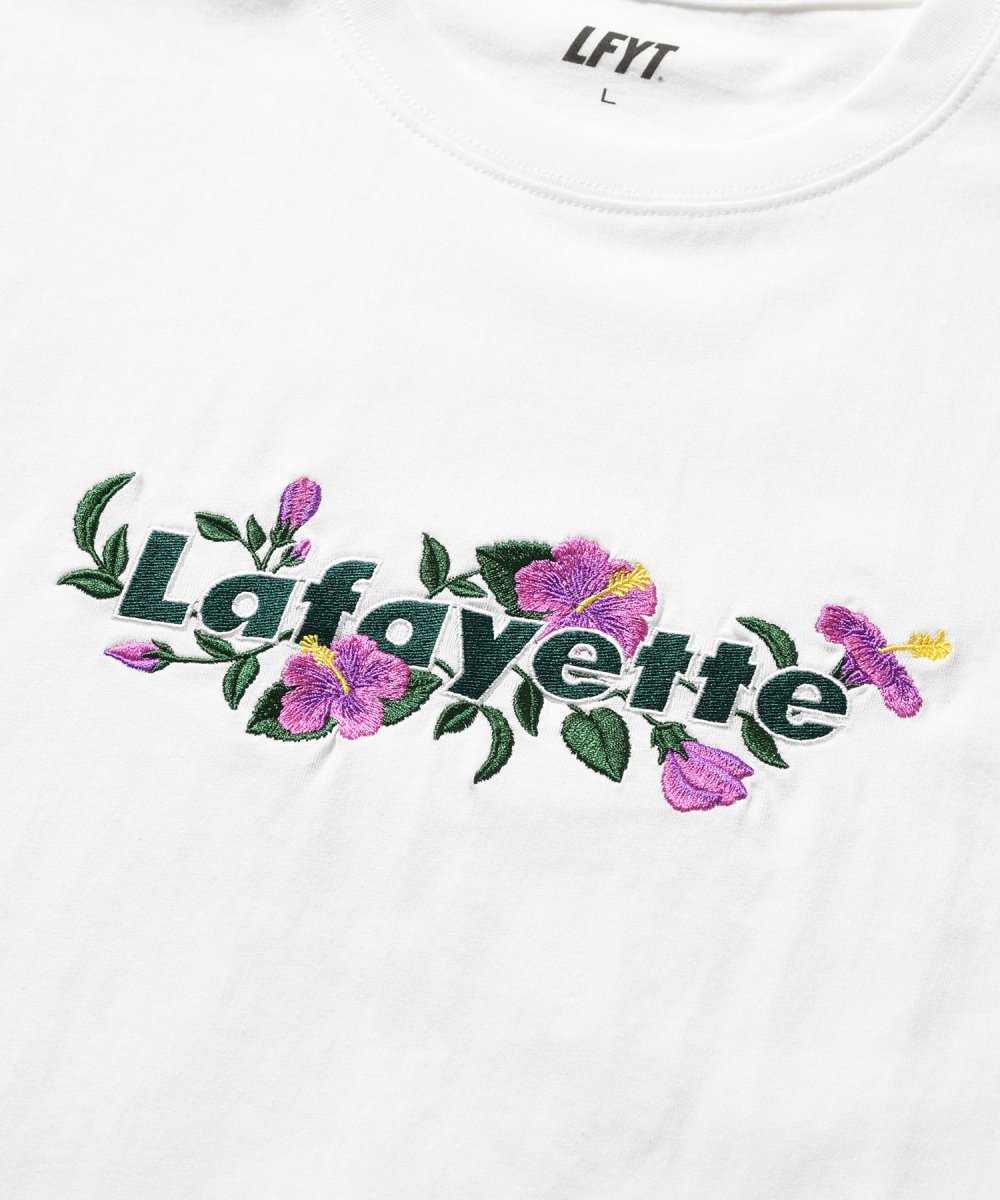 画像5: LFYT × Shellter フラワーロゴ刺繍Tシャツ ホワイト / Lafayette Flower 2Tone Logo Tee【シェルター沖縄限定】 (5)