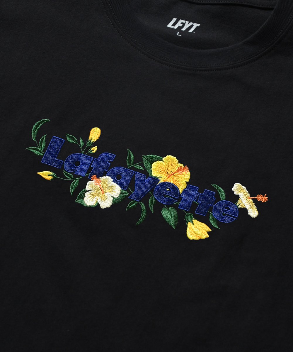画像6: LFYT × Shellter フラワーロゴ刺繍Tシャツ ブラック  / Lafayette Flower Logo Tee【シェルター沖縄限定】 (6)