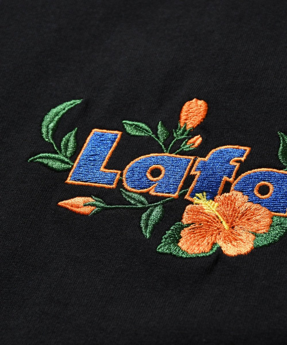画像4: LFYT × Shellter フラワーロゴ刺繍Tシャツ ブラック / Lafayette Flower 2Tone Logo Tee【シェルター沖縄限定】 (4)