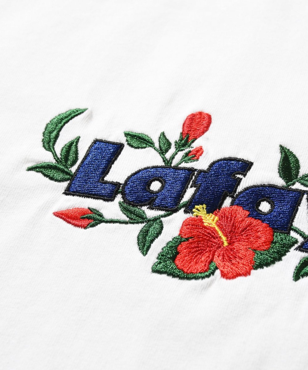 画像6: LFYT × Shellter フラワーロゴ刺繍Tシャツ ホワイト / Lafayette Flower Logo Tee【シェルター沖縄限定】 (6)