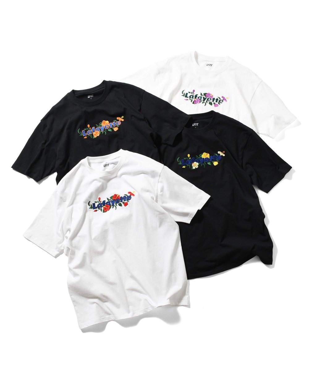画像8: LFYT × Shellter フラワーロゴ刺繍Tシャツ ホワイト / Lafayette Flower 2Tone Logo Tee【シェルター沖縄限定】 (8)