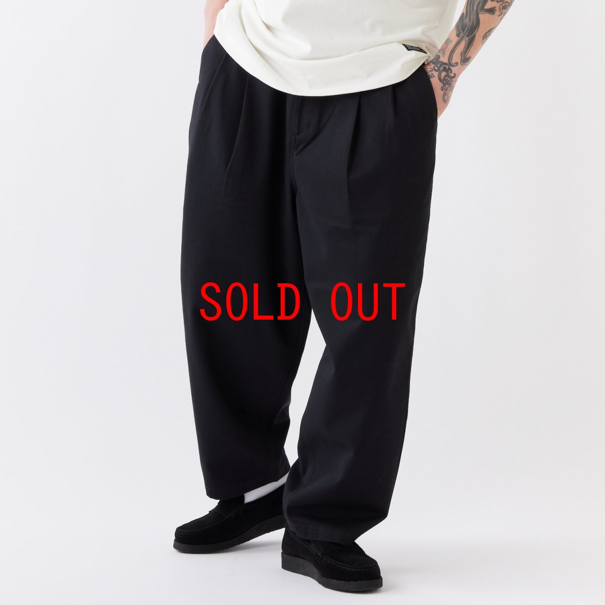 画像1: × Dickies Biggies Wide Chino Pants ディッキーズ ワイド チノ タイプ パンツ シルエット Black (1)