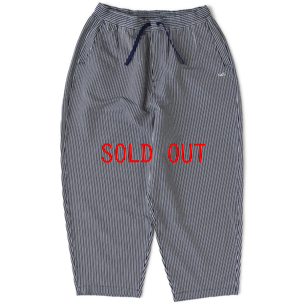 画像1: MEGARSEY Wide Stripe Pants サッカー ストライプ ジャージ ワイド イージー パンツ (1)