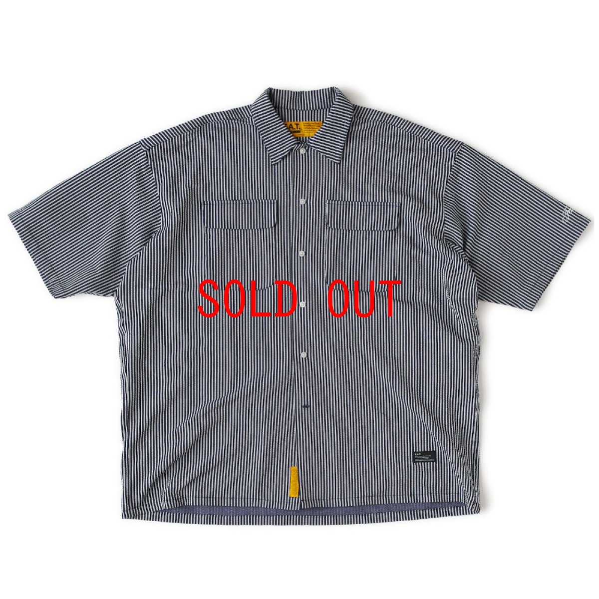 画像2: GIGARSEY S/S Stripe Shirts NVYサッカー ストライプ ジャージ 半袖 シャツ (2)