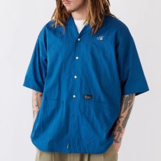 画像1: GIGALENO S/S Shirts BLU 半袖 コットン レノクロス シャツ (1)