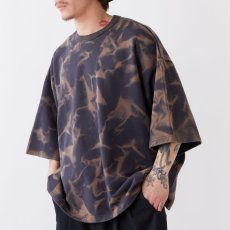 画像1: GIGAPATCH TieDye Cut&Saw CGRY 半袖 ヘビーオンス ブリーチ カットソー スウェット (1)