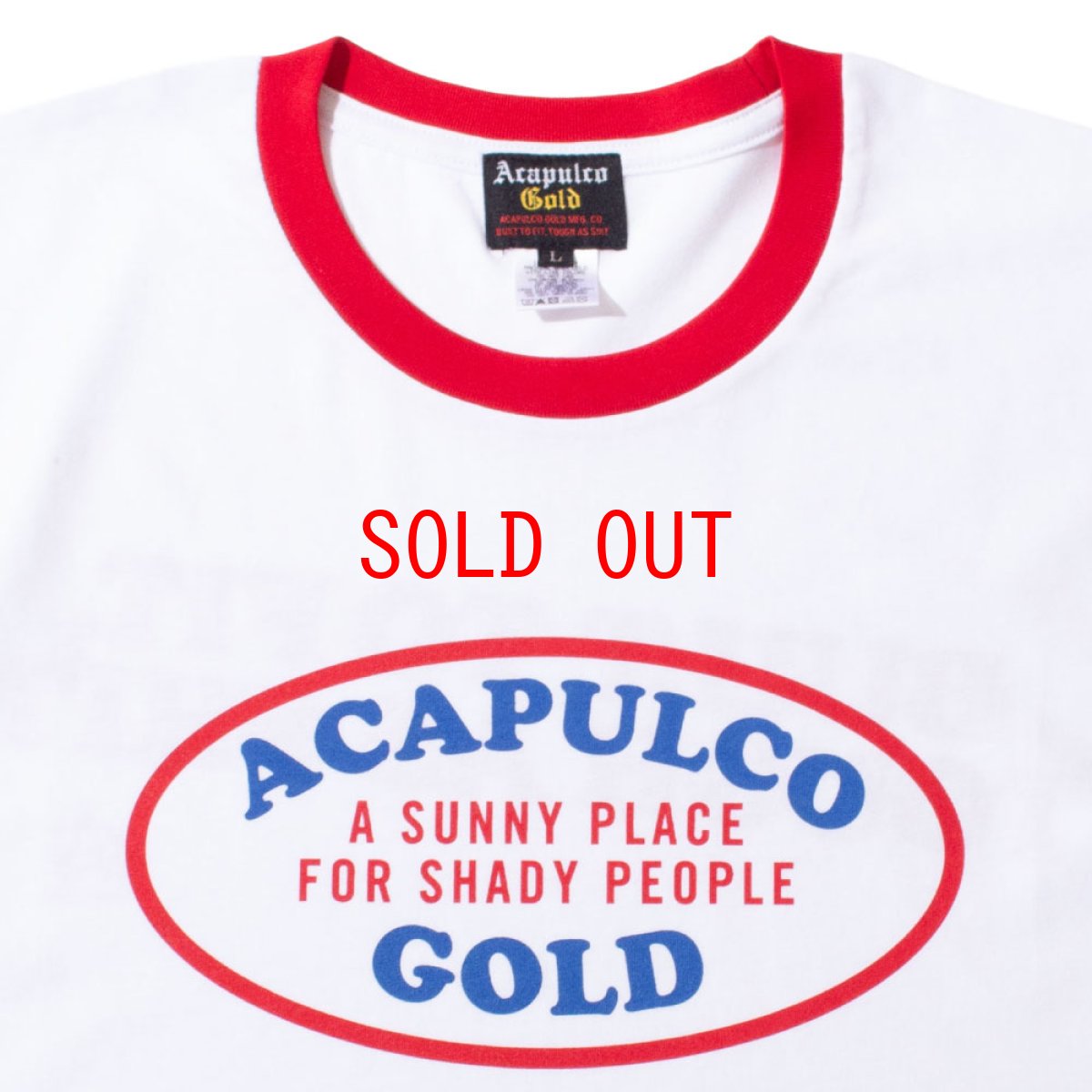 画像5: 【Acapulco Gold 沖縄 Tシャツ セレクトショップ】Oval Logo Ringer S/S Tee White/Red リンガー 半袖 シャツ メンズ (5)