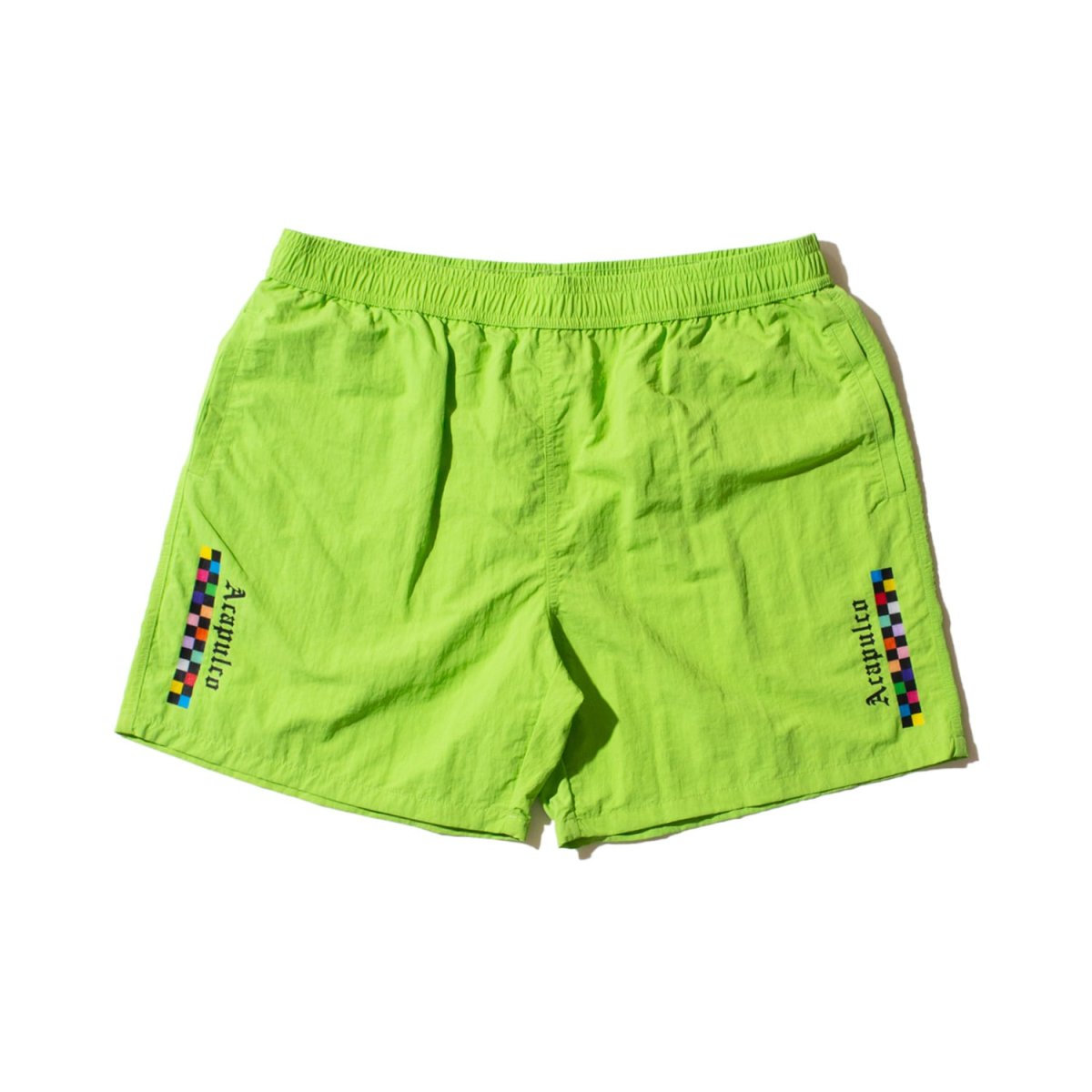 画像1: Recycled Light Weight Nylon Shorts Lime ナイロン ショート パンツ ショーツ (1)