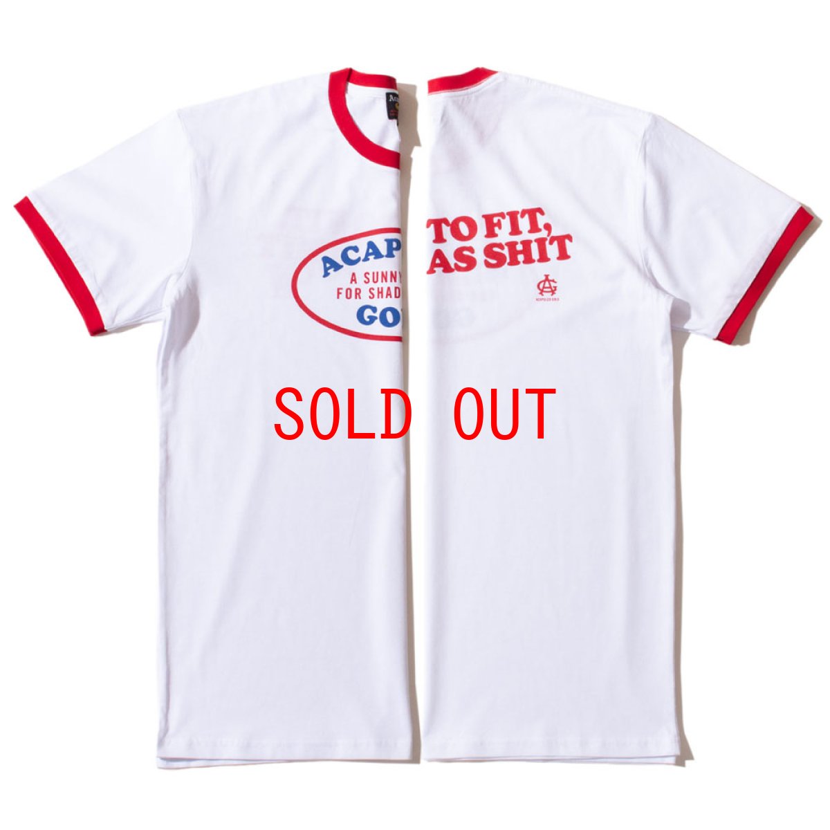 Acapulco Gold Oval Logo Ringer Tee White/Red