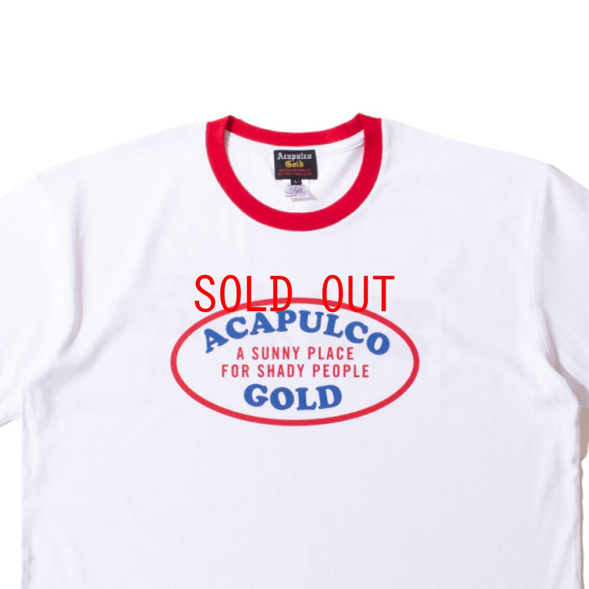 画像7: 【Acapulco Gold 沖縄 Tシャツ セレクトショップ】Oval Logo Ringer S/S Tee White/Red リンガー 半袖 シャツ メンズ (7)