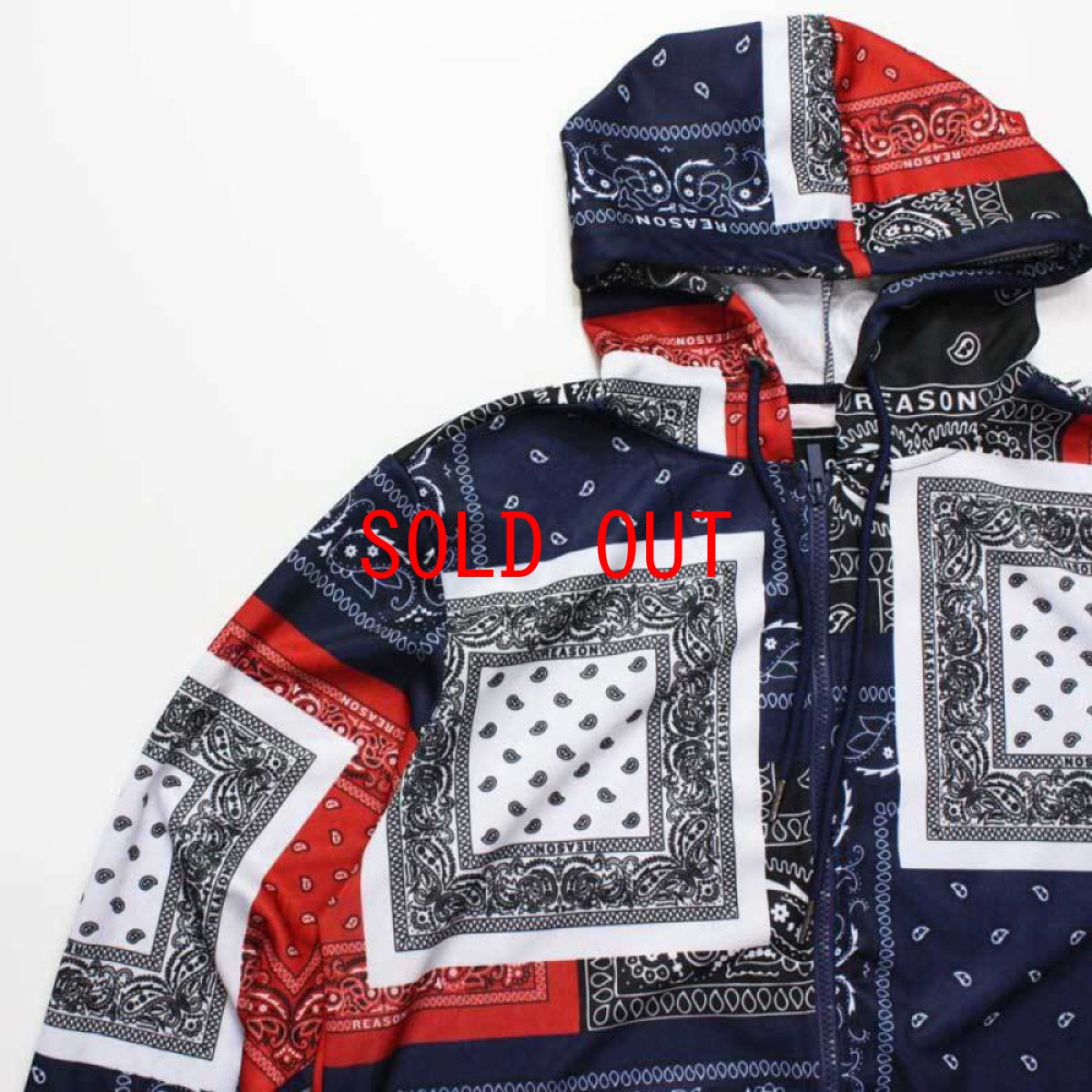 画像3: Zip Sweat Flag Bandana Hoodie Multi ジップ スウェット フラッグ バンダナ フーディー パーカー (3)